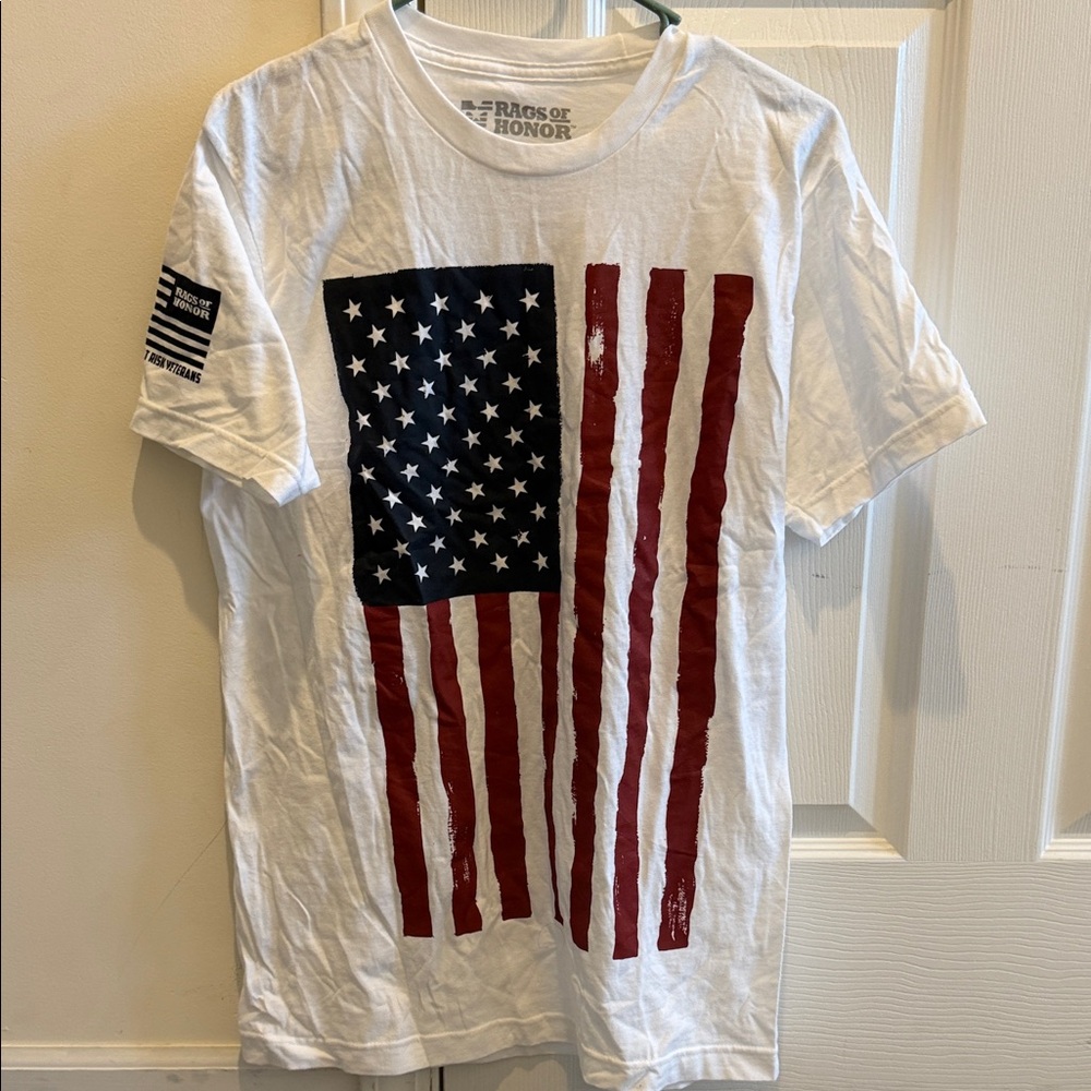 White and Red Flag Tee